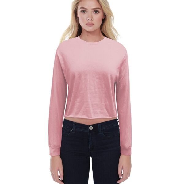 Women's Long-Sleeve Crop Boyfriend T-Shirt Thumbnail
