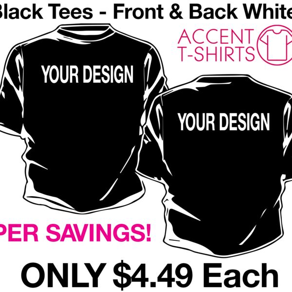 48 Qty $4.49 each TShirt Sale -front and back white ink s-xl Thumbnail